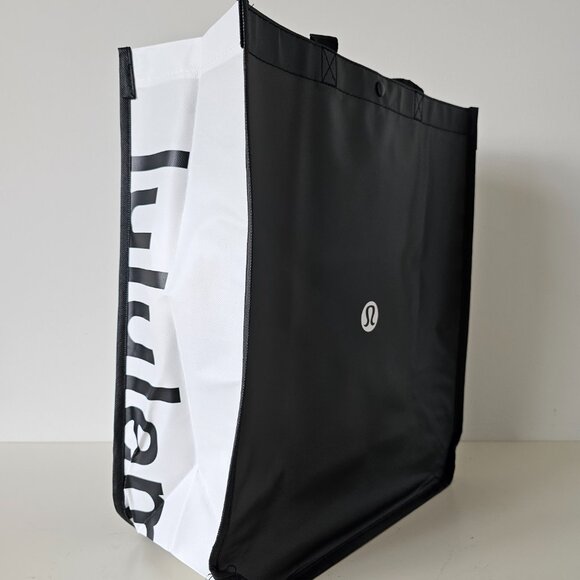 3 x New LULULEMON 1 Black, 1 Red, 1 White LOGO Reusable Shopping Bags Large - Picture 7 of 7